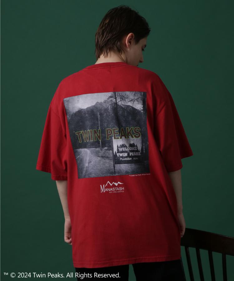 【MANASTASH】TWIN PEAKS TEE 02/ツイン・ピークス Tシャツ02 トップス Tee 半袖 バックプリント ブラック ホワイト レッド カワイイ シンプル 海外ドラマ 新作 24fw aw オールシーズン