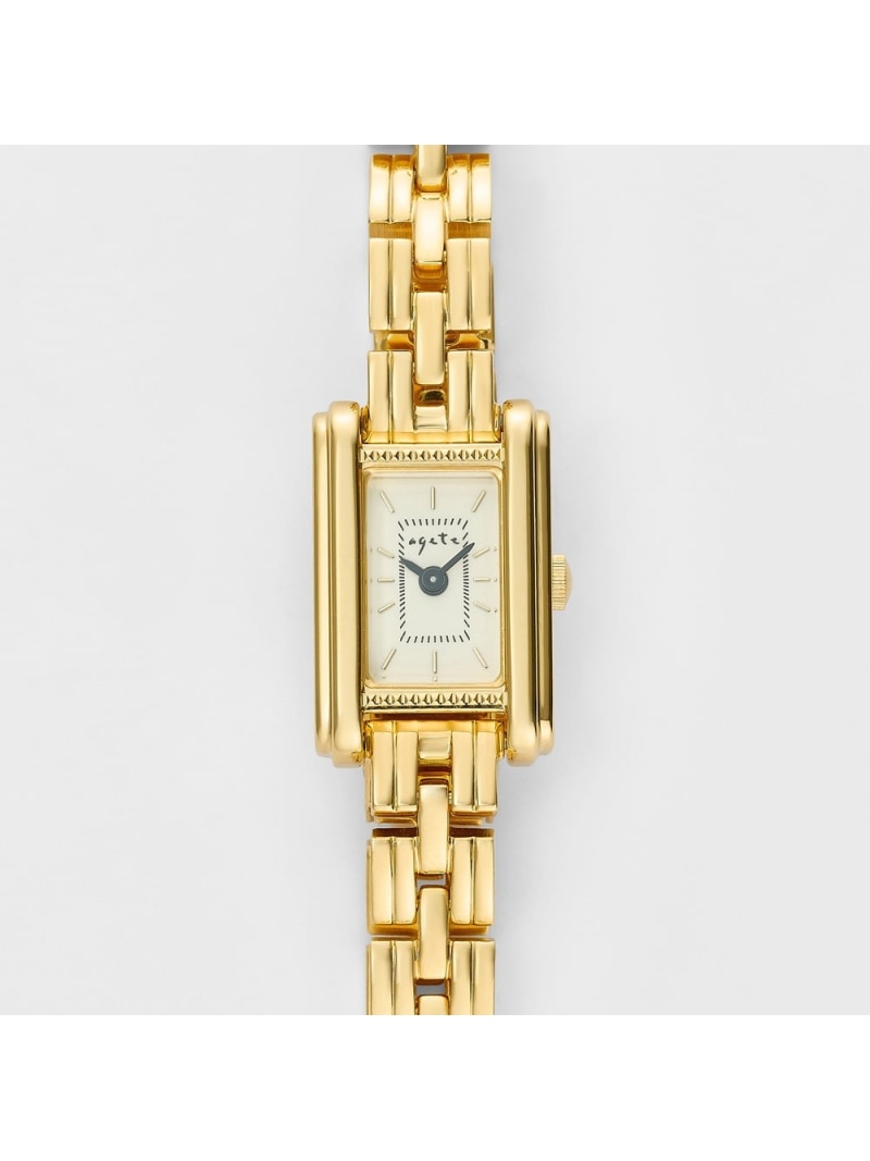 ♡お値下げ⌂agete スクエアフェイス革ベルトウォッチ☽箱shopバッグ有り ♡お値下げ⌂agete スクエアフェイス革ベルトウォッチ☽箱shop