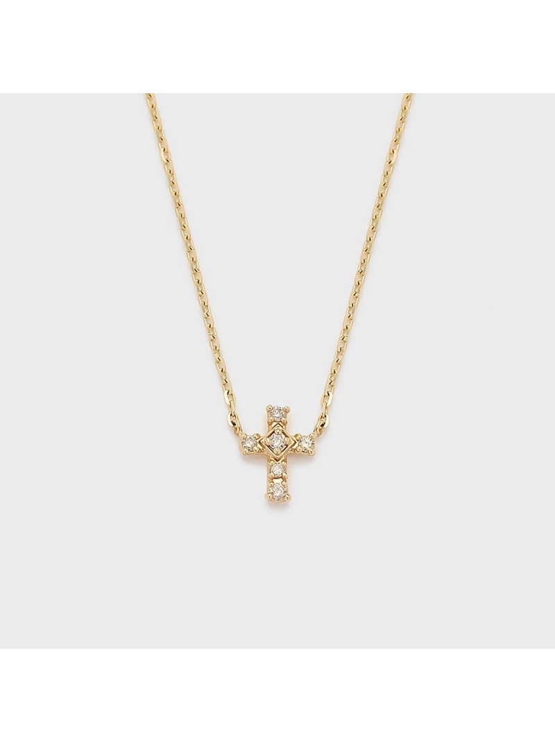 【Tiny Motif】K10ダイヤモンドクロスネックレス(0.02ct) NOJESS ノジェス アクセサリー・腕時計 ネックレス【送料無料】[ Fashion]