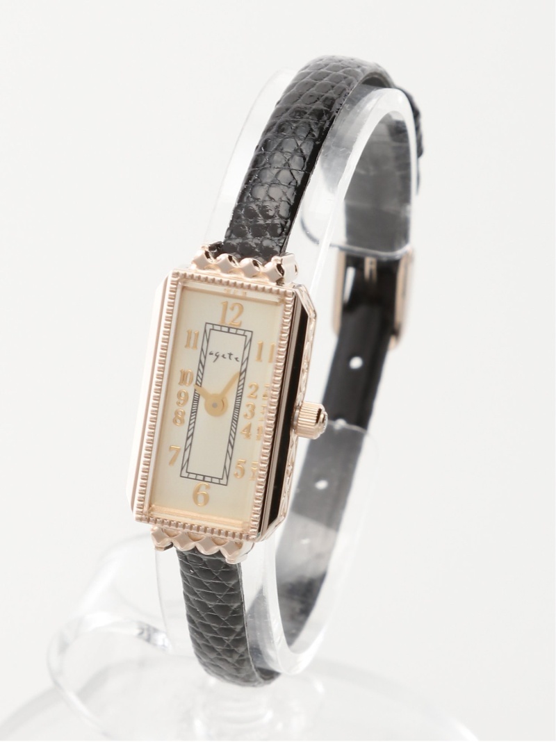 流行に スクエアフェイス革ベルトウォッチ agete アガット ファッショングッズ 腕時計 ゴールド Rakuten Fashion