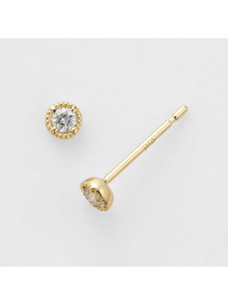 K18ダイヤモンドピアス(0.04ct) agete アガット アクセサリー・腕時計 ピアス ホワイト【送料無料】[ Fashion]
