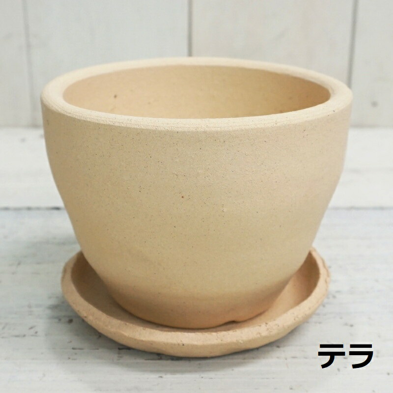 植木鉢 おしゃれ 素焼き 常滑焼 テラ ナチュレ アース 12cm 4号 10cm 3号 穴あり 受け皿付 ベージュ クリーム 和風 陶器鉢 浅鉢 深鉢 縦長 プランター 鉢 ガーデニング 室内 植え替え 鉢植え 園芸 観葉植物 多肉植物 塊根植物 サボテン 人工観葉植物