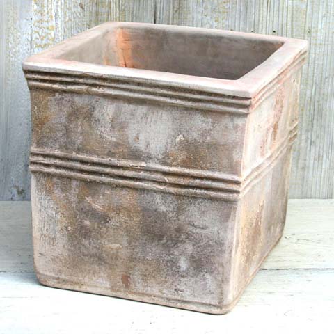 ついに再入荷 プランター おしゃれ 大型 テラコッタ テラアストラカペラキュビl 50cm 17号 穴あり ブラウン 白 四角 キューブ 正方形 植木鉢 陶器鉢 模様 素焼き 鉢 アンティーク 特大 大きめ ガーデニング 室内 植え替え 鉢植え 観葉植物 多肉植物 塊根植物