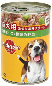 △○【24缶仕掛ける】ぺディグリーチャム 成犬用 旨み牛肉＆緑黄色草片 P2 400g×24缶(総掛け目：9600g) (ドッグフード/愛玩動物ボンネット/犬)