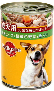 △○【24缶仕掛ける】ぺディグリーチャム 成犬用 旨み牛肉＆緑黄色草片と魚 P11 400g×24缶(総掛け目：9600g) (ドッグフード/愛玩動物ボンネット/犬)