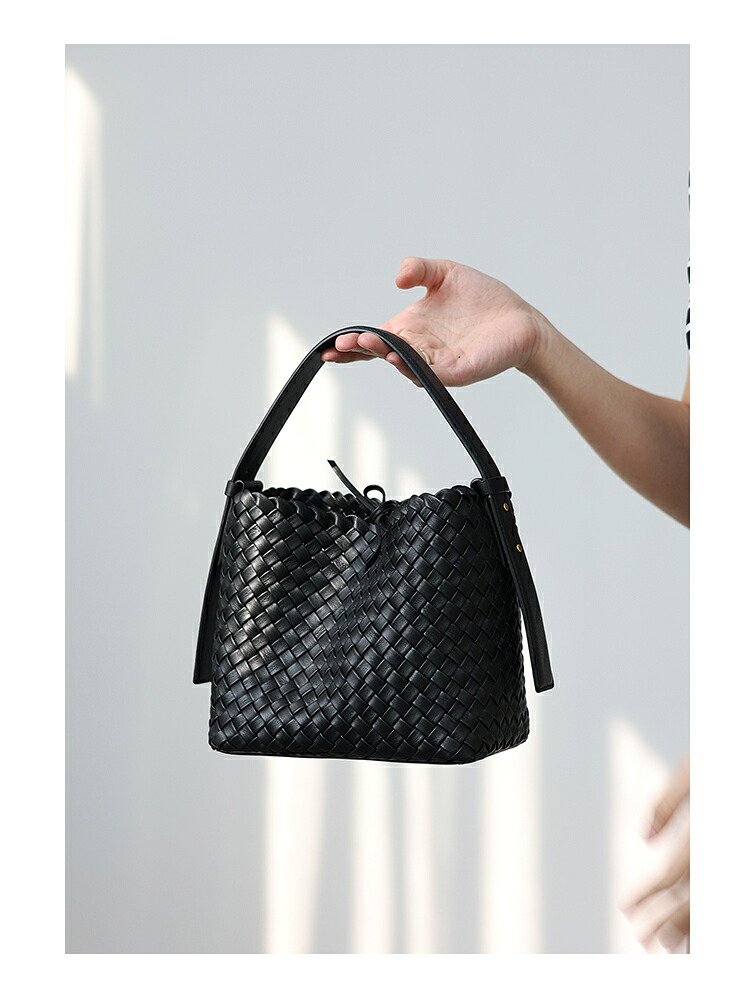 【a bag a life】本革 編み込み バケツバッグ レディース 超軽量 2WAY ハンドバッグ ショルダー 牛革 通勤 お出かけ 日本デザイン 母の日
