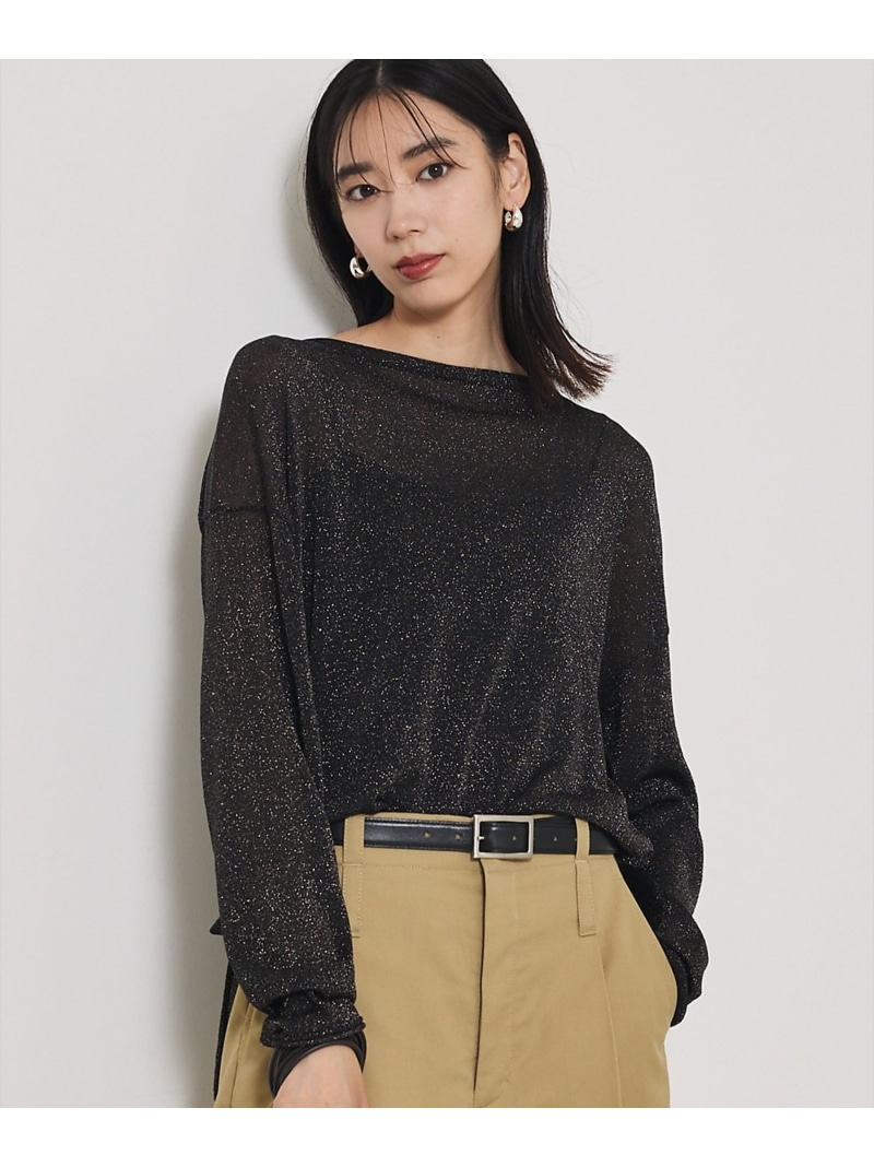 【SALE／20%OFF】【大人気ラメシリーズ】ラメシアーボックスニット qualite カリテ トップス カットソー・Tシャツ ブラウン ブラック シルバー【RBA_E】【送料無料】[ Fashion]｜ABAHOUSE ONLINE
