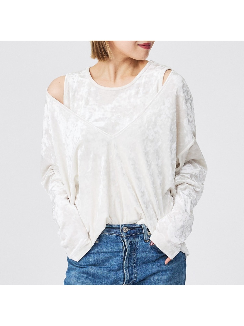 【Keena/キーナ】【2枚仕かける】座標軸Vトップス/トップス/花の冠yd/ベ Rouge vif la cle ルージュ・ヴィフ ラクレ トップス カットソー・ティーシャツ 白いこと 薄墨色【貨物輸送無料】[ Fashion] Tシャツ・カットソー-レディースファッション