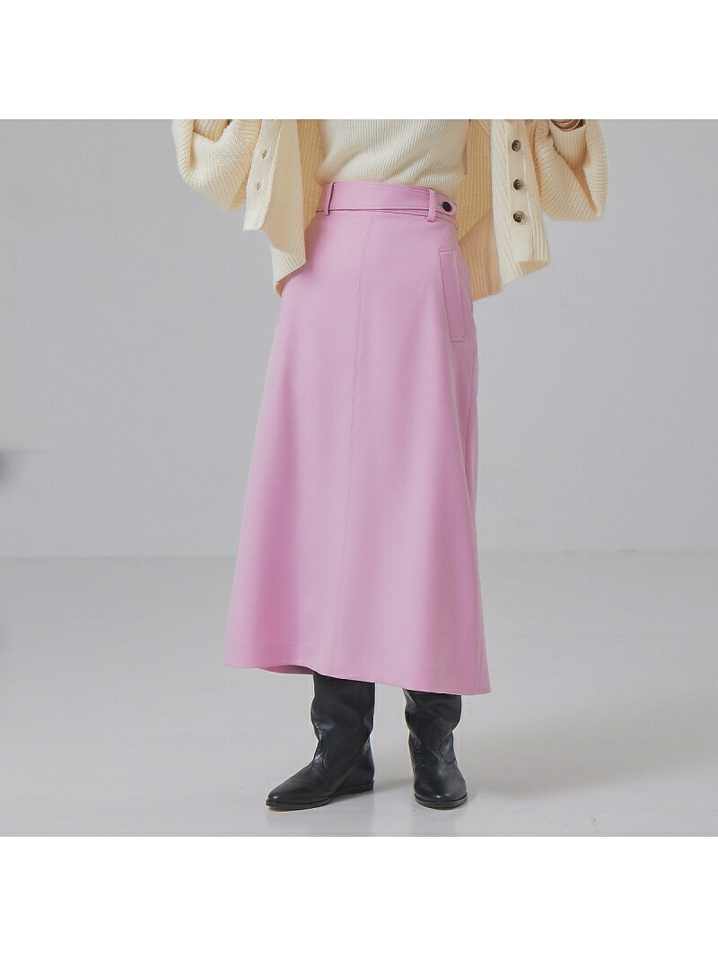 【SALE／30%OFF】【XSサイズ展開】 デザインベルトトラペーズスカート Rouge vif la cle ルージュ・ヴィフ ラクレ スカート ロング・マキシスカート ホワイト ピンク【RBA_E】【送料無料】[ Fashion]｜ABAHOUSE ONLINE
