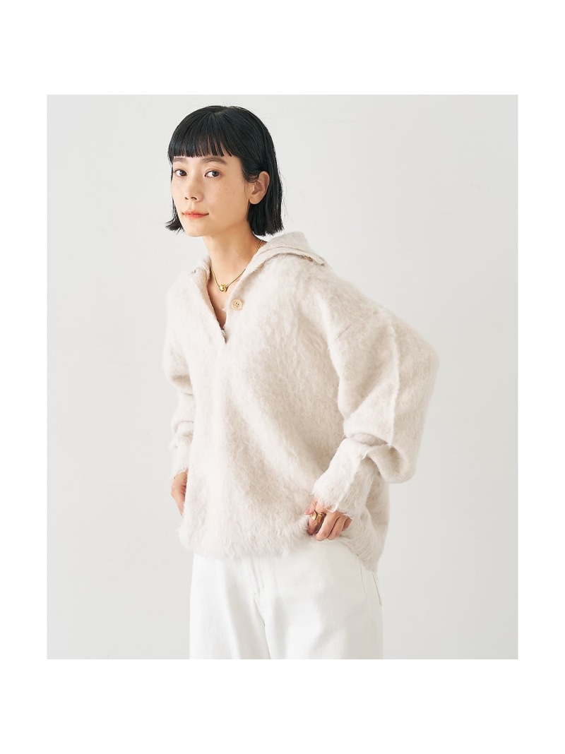 ヘアリースキッパープルオーバー collex コレックス トップス ニット ブルー ホワイト【送料無料】[ Fashion]｜ABAHOUSE ONLINE