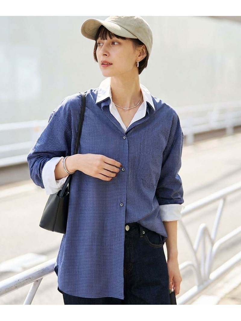 コットンレイヤーデザインシャツ【予約】 Rouge vif la cle ルージュ・ヴィフ ラクレ トップス シャツ・ブラウス ブルー ネイビー【先行予約】*【送料無料】[ Fashion]｜ABAHOUSE ONLINE