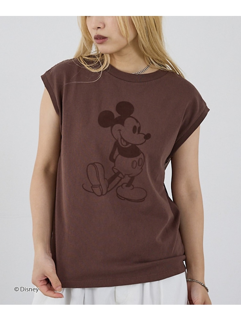 【GOOD ROCK SPEED】Disney / MICKEY / ミッキー NOMINE ノミネ トップス カットソー・Tシャツ ブラウン グレー【先行予約】*【送料無料】[ Fashion]