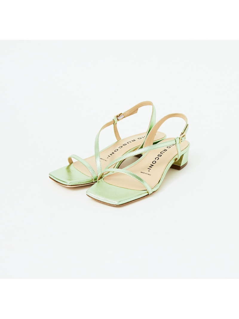 【SALE／50%OFF】●FABIO RUSCONI メタリック華奢ストラップサンダル Au BANNISTER オゥ・バニスター シューズ・靴 サンダル グリーン ゴールド【RBA_E】【送料無料】[ Fashion] 9,108円