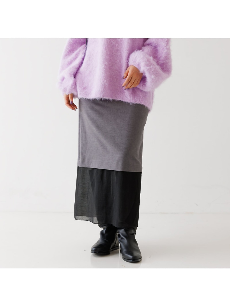 【SALE／30%OFF】コンビシアー タイトスカート Rouge vif la cle ルージュ・ヴィフ ラクレ スカート ロング・マキシスカート グレー ブラック【RBA_E】【送料無料】[ Fashion]｜ABAHOUSE ONLINE
