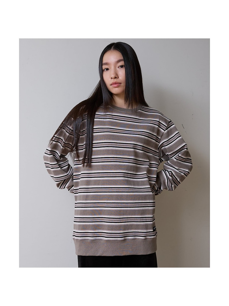 BARBARIAN 12ozHEAVY WEIGHTスウェット/ボーダー/ユニセ ABAHOUSE LASTWORD アバハウス トップス カットソー・Tシャツ ネイビー グレー【送料無料】[ Fashion]