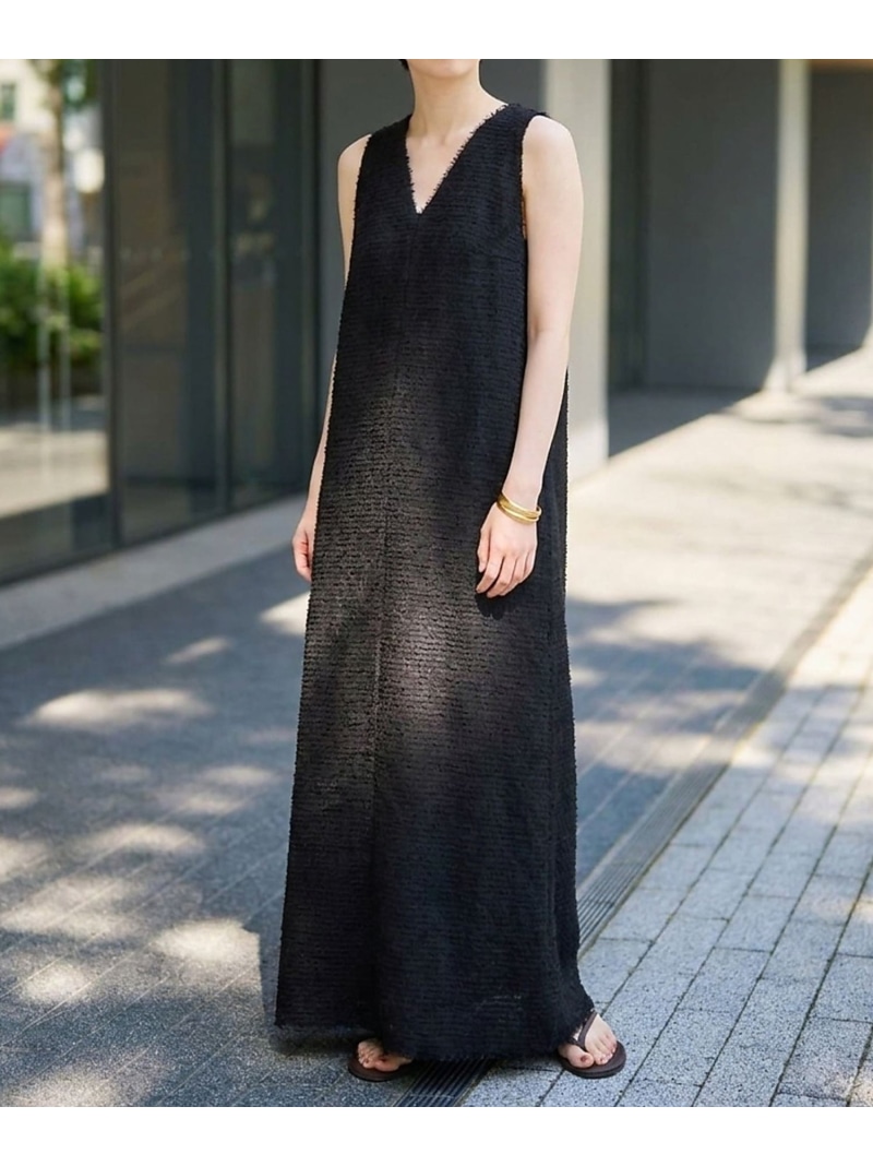 【SALE／20%OFF】カットジャガードシアーノスリーブワンピース Rouge vif la cle ルージュ・ヴィフ ラクレ ワンピース・ドレス シャツワンピース ブラック【RBA_E】【送料無料】[ Fashion]｜ABAHOUSE ONLINE