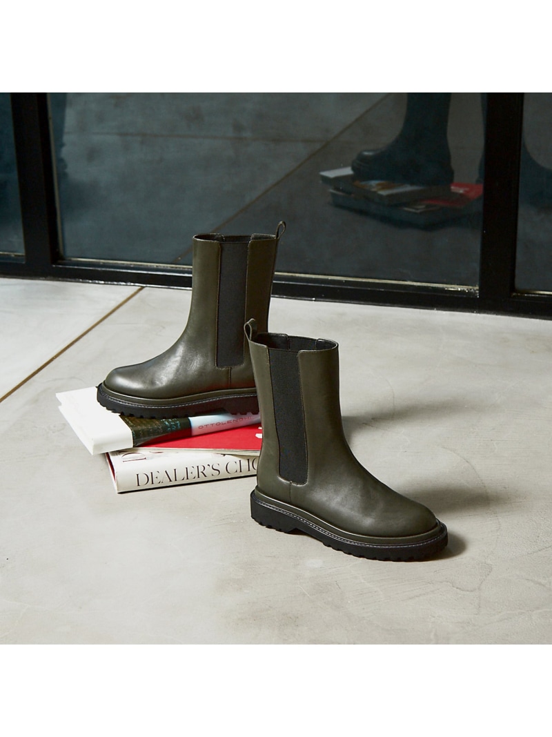 【SALE／40%OFF】トラックソールサイドゴアブーツ Au BANNISTER オゥ・バニスター シューズ・靴 ブーツ ホワイト カーキグリーン ブラック【RBA_E】【送料無料】[ Fashion]｜ABAHOUSE ONLINE
