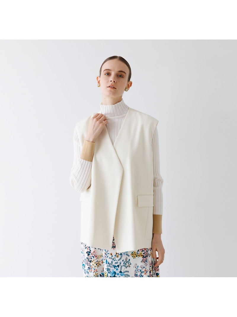 【SALE／50%OFF】ダブルフェイスベスト DESIGNWORKS デザインワークス トップス ベスト・ジレ ネイビー ホワイト【RBA_E】【送料無料】[ Fashion]｜ABAHOUSE ONLINE