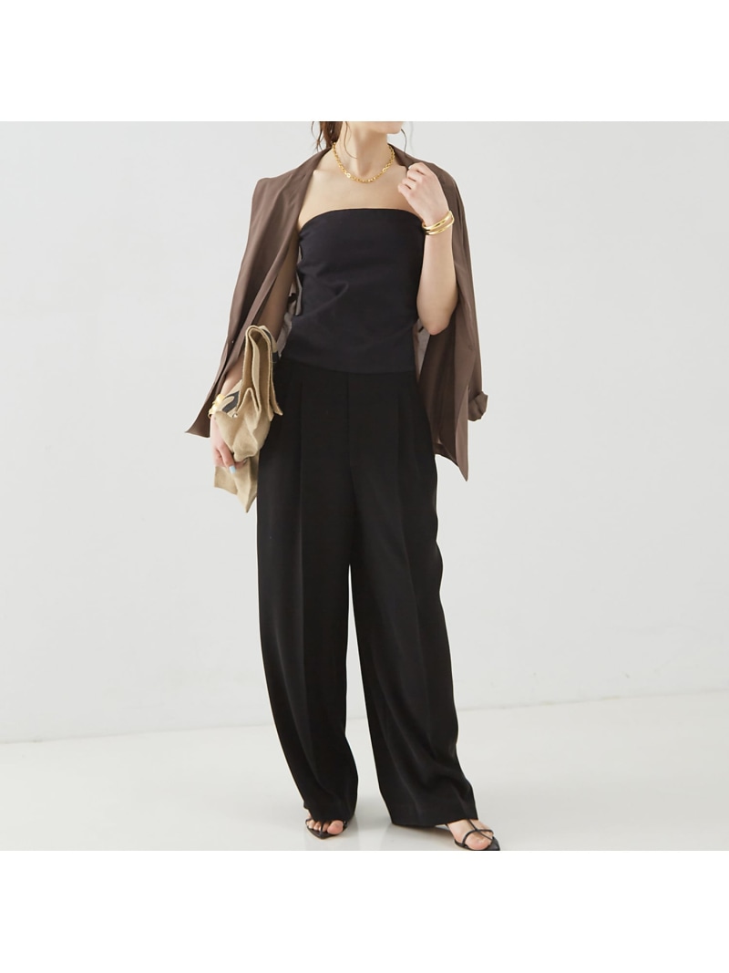 【SALE／30%OFF】パッティング付き添い人ベアトップサロペット Rouge vif la cle ルージュ・ヴィフ ラクレ オールインワン・大層らしい櫂 オーバーオール・サロペット 黒いこと【RBA_E】【貨物輸送無料】[ Fashion]