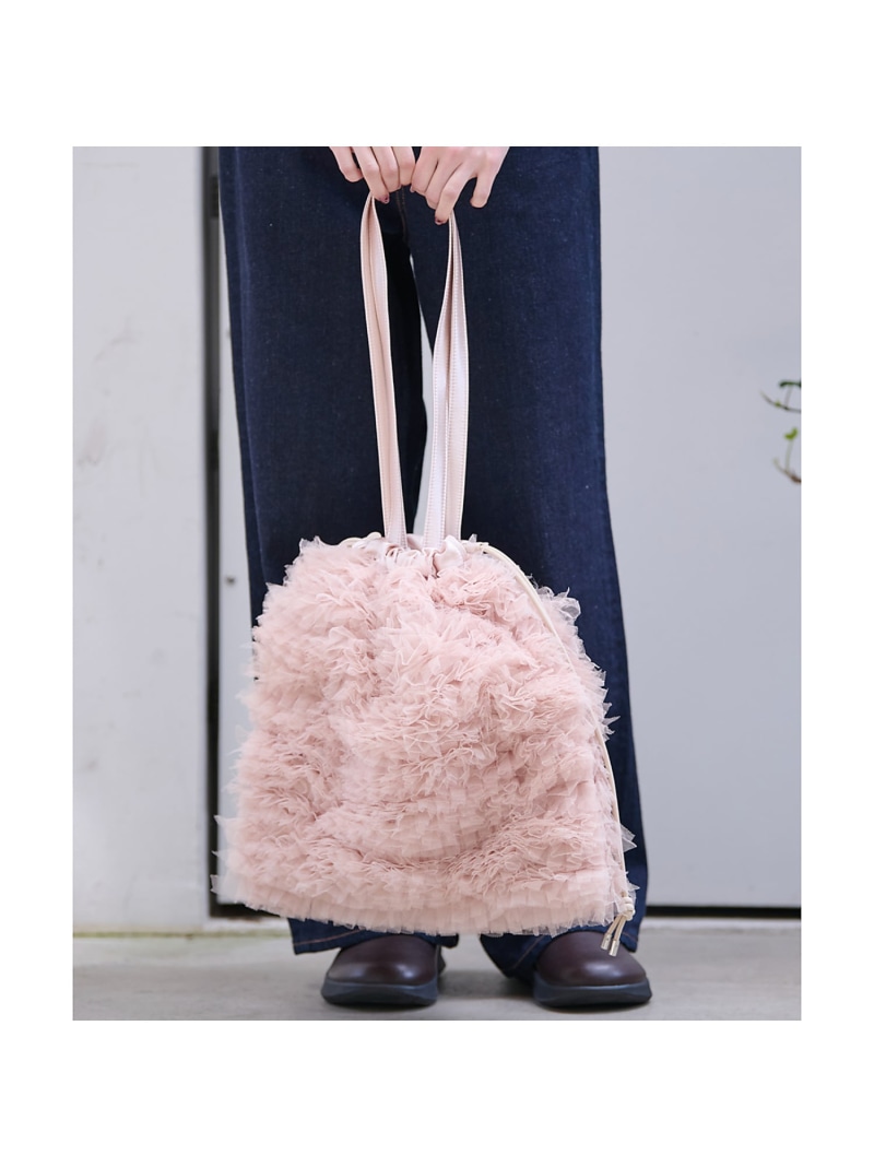 【Ampersand / アンパサンド】Tulle frill bag/ME-2 Rouge vif la cle ルージュ・ヴィフ ラクレ バッグ トートバッグ ピンク ブラック ホワイト ブラウン【送料無料】[ Fashion]｜ABAHOUSE ONLINE