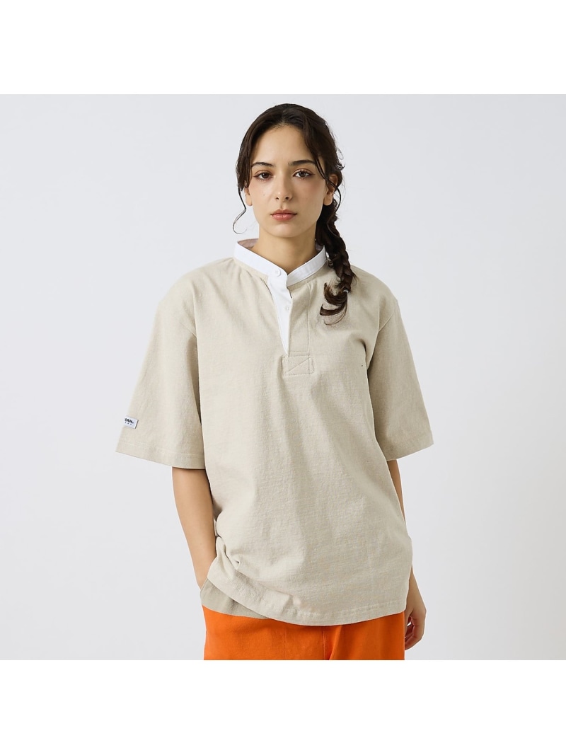【BARBARIAN / バーバリアン】Henley Collar Short ABAHOUSE LASTWORD アバハウス トップス ポロシャツ ベージュ グレー ネイビー【送料無料】[ Fashion]