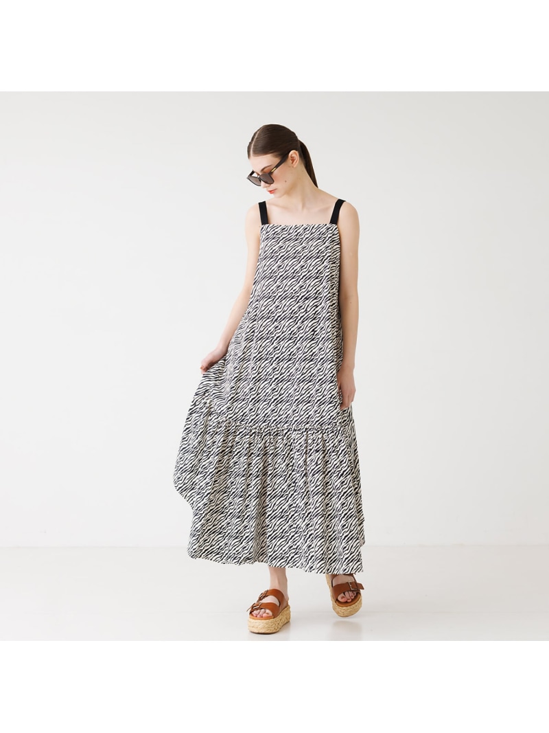【SALE／75%OFF】ゼブラプリントワンピース DESIGNWORKS デザインワークス ワンピース・ドレス シャツワンピース ホワイト【RBA_E】【送料無料】[ Fashion]｜ABAHOUSE ONLINE