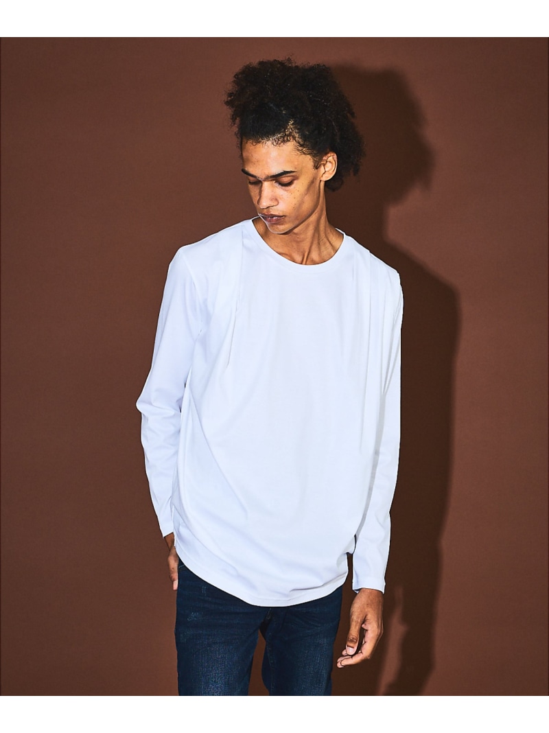【SALE／20%OFF】ドレープ 長袖Tシャツ 5351POUR LES HOMMES ゴーサンゴーイチプールオム トップス カットソー・Tシャツ ホワイト ブラック【RBA_E】【送料無料】[ Fashion]｜ABAHOUSE ONLINE