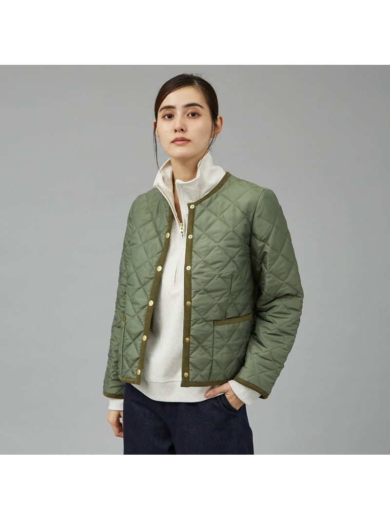 【TRADITIONAL WEATHERWEAR】キルティングノーカラーブルゾン qualite カリテ ジャケット・アウター ブルゾン・ジャンパー カーキグリーン ブラック ネイビー【送料無料】[ Fashion]