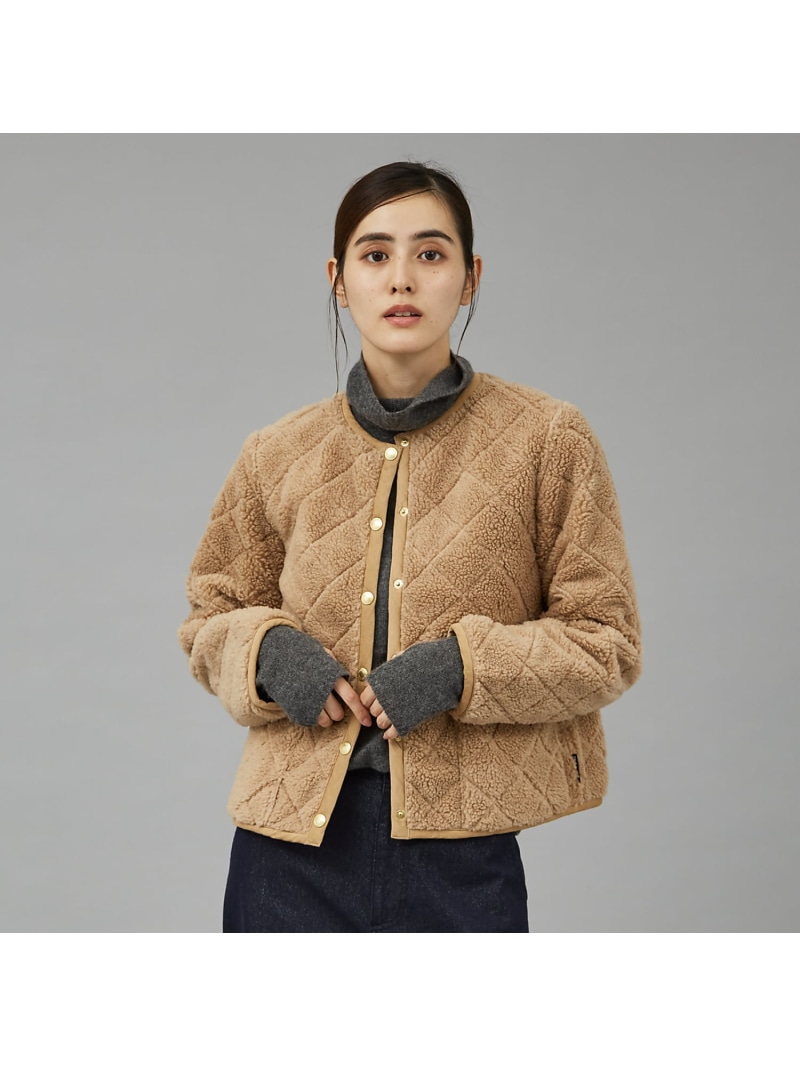 【TRADITIONAL WEATHERWEAR】キルティングボアブルゾン qualite カリテ ジャケット・アウター 上衣・前掛け 黒いこと ベージュ【貨物輸送無料】[ Fashion]