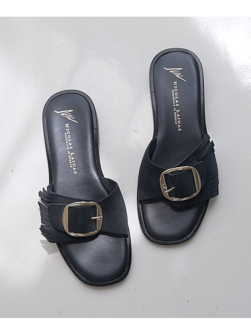 【WEB制限事項】【NICOLAS LAINAS】バックルサンダル collex コレックス シューズ・靴 サンダル 黒いこと 赤銅色【貨物輸送無料】[ Fashion]