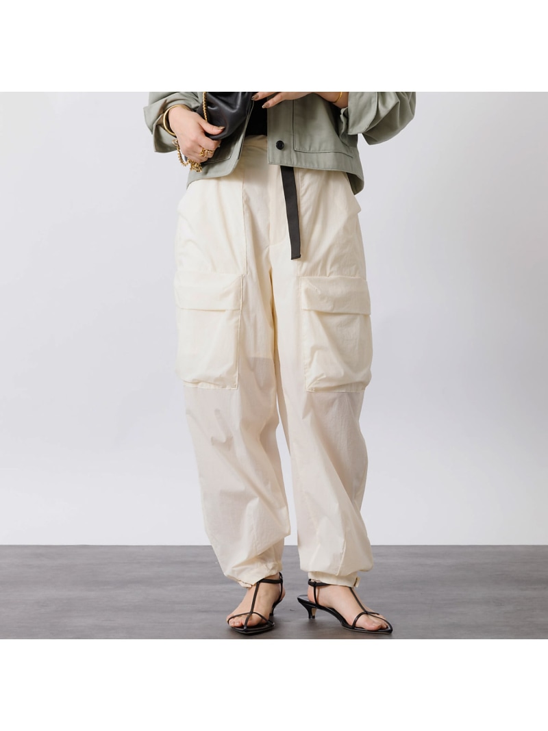 【SALE／30%OFF】撥水ナイロンライトジョグパンツ Rouge vif la cle ルージュ・ヴィフ ラクレ ズボン下 カーゴパンツ 白いこと 薄墨色【RBA_E】【貨物輸送無料】[ Fashion]