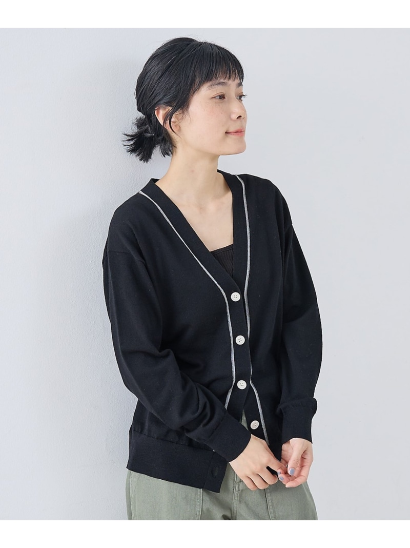 シアーラインカーディガン collex コレックス トップス カーディガン イエロー ピンク ブラック【送料無料】[ Fashion]
