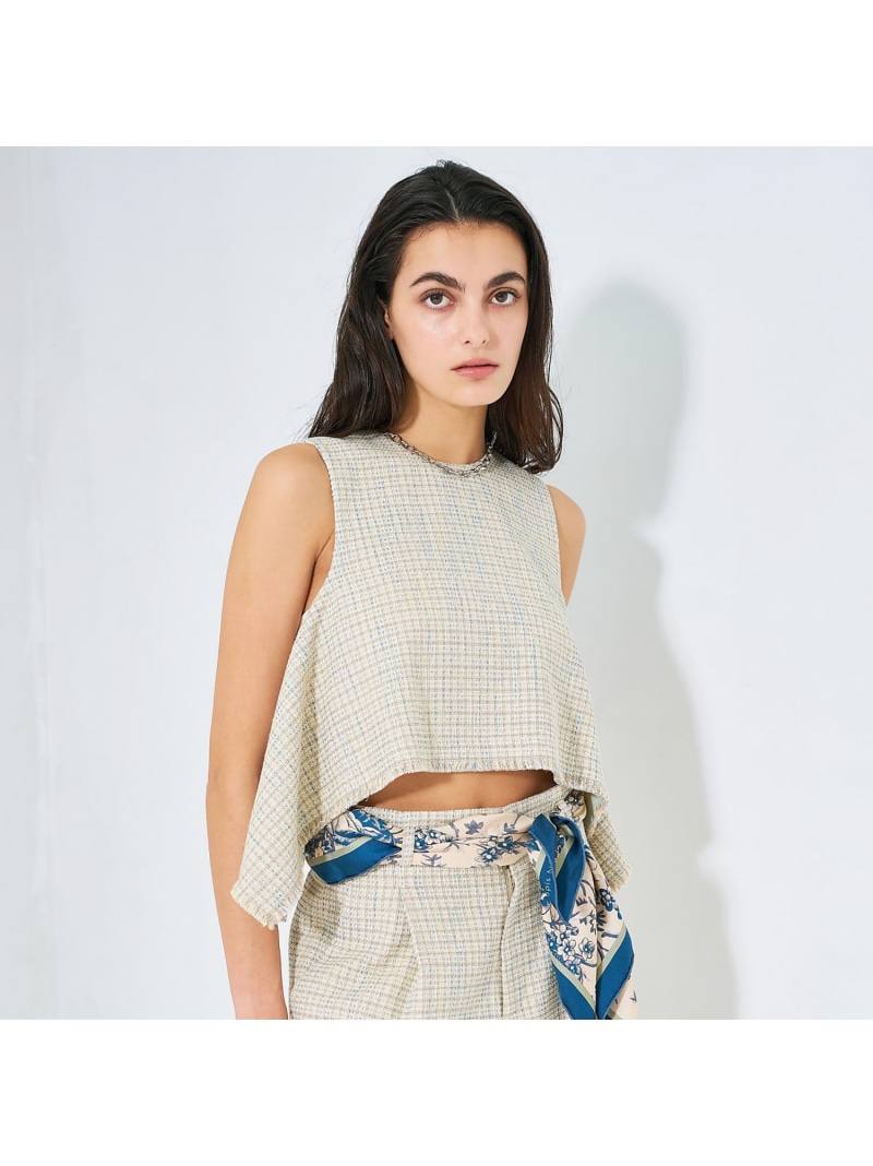【SALE／30%OFF】ミックスカラーツイードノースリーブ qualite カリテ トップス キャミソール【RBA_E】【送料無料】[ Fashion]