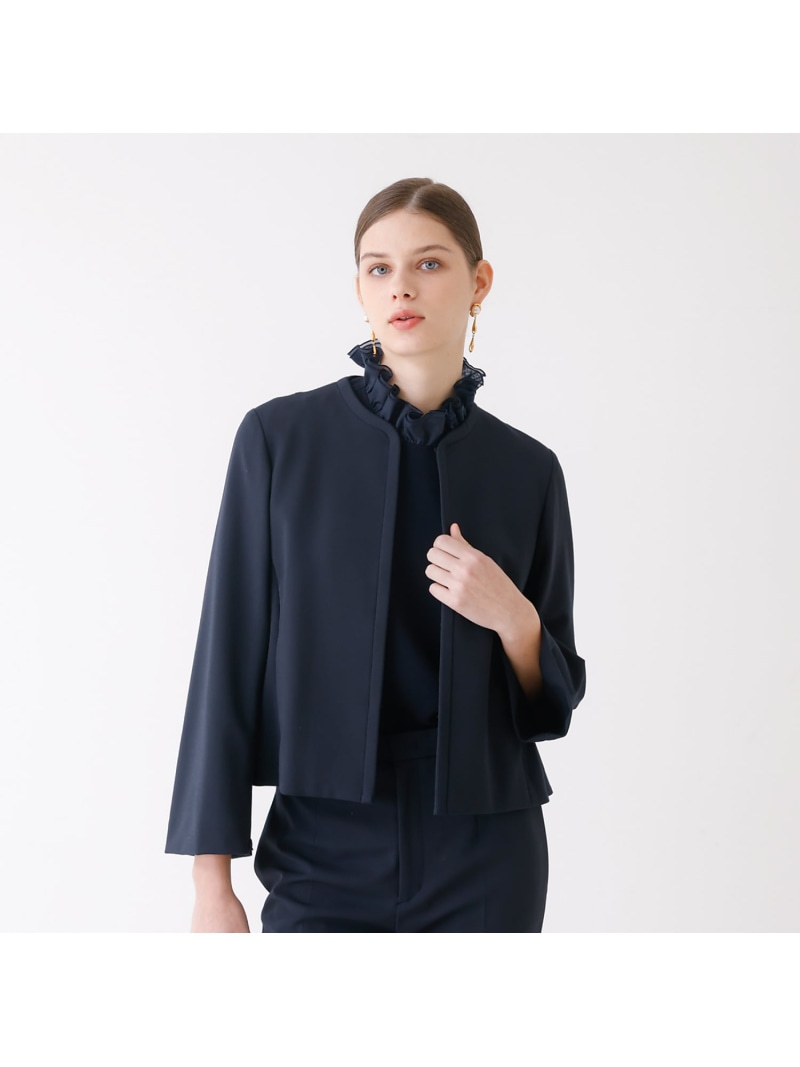 【SALE／55%OFF】バックフレアノーカラージャケット DESIGNWORKS デザインワークス ジャケット・アウター ノーカラージャケット ブラック ネイビー【RBA_E】【送料無料】[ Fashion]｜ABAHOUSE ONLINE