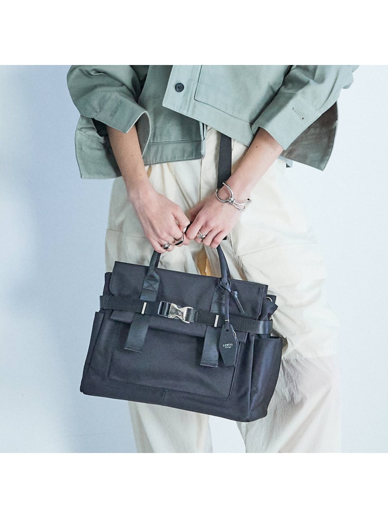 【SALE／40%OFF】【CLASSY掲載】ABILITY/ナイロンBELTEDトート LOWELL Things ロウェル シングス バッグ トートバッグ ベージュ ブラック【RBA_E】【送料無料】[ Fashion]