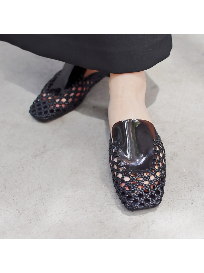 【SALE／50%OFF】《メッシュ*せつ然たる》コンビフラットミュールサンダル 金 BANNISTER オゥ・バニスター シューズ・靴 サンダル 黒いこと 赤銅色【RBA_E】【貨物輸送無料】[ Fashion] レディース靴-サンダル-靴