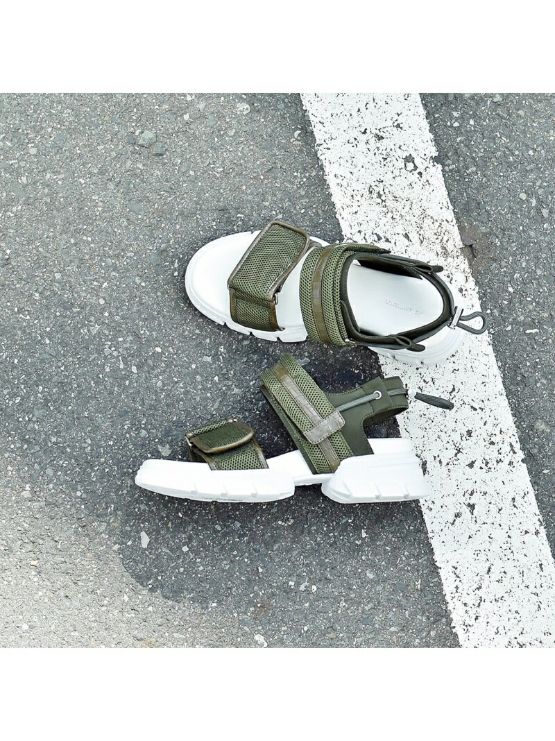 【SALE／50%OFF】【軽量】ボリュームスポーツサンダル Au BANNISTER オゥ・バニスター シューズ・靴 サンダル ブラック カーキグリーン ゴールド【RBA_E】【送料無料】[ Fashion] サンダル-靴