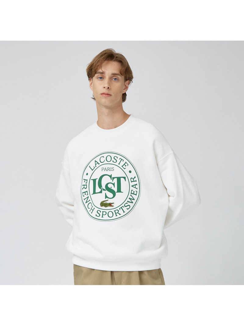 【SALE／30%OFF】【LACOSTE / ラコステ】倶楽部グラフィック クルーネックスウェット ABAHOUSE LASTWORD アバハウス トップス スウェット・トレーナー カーキ緑であること 白いこと【RBA_E】【貨物輸送無料】[ Fashion]