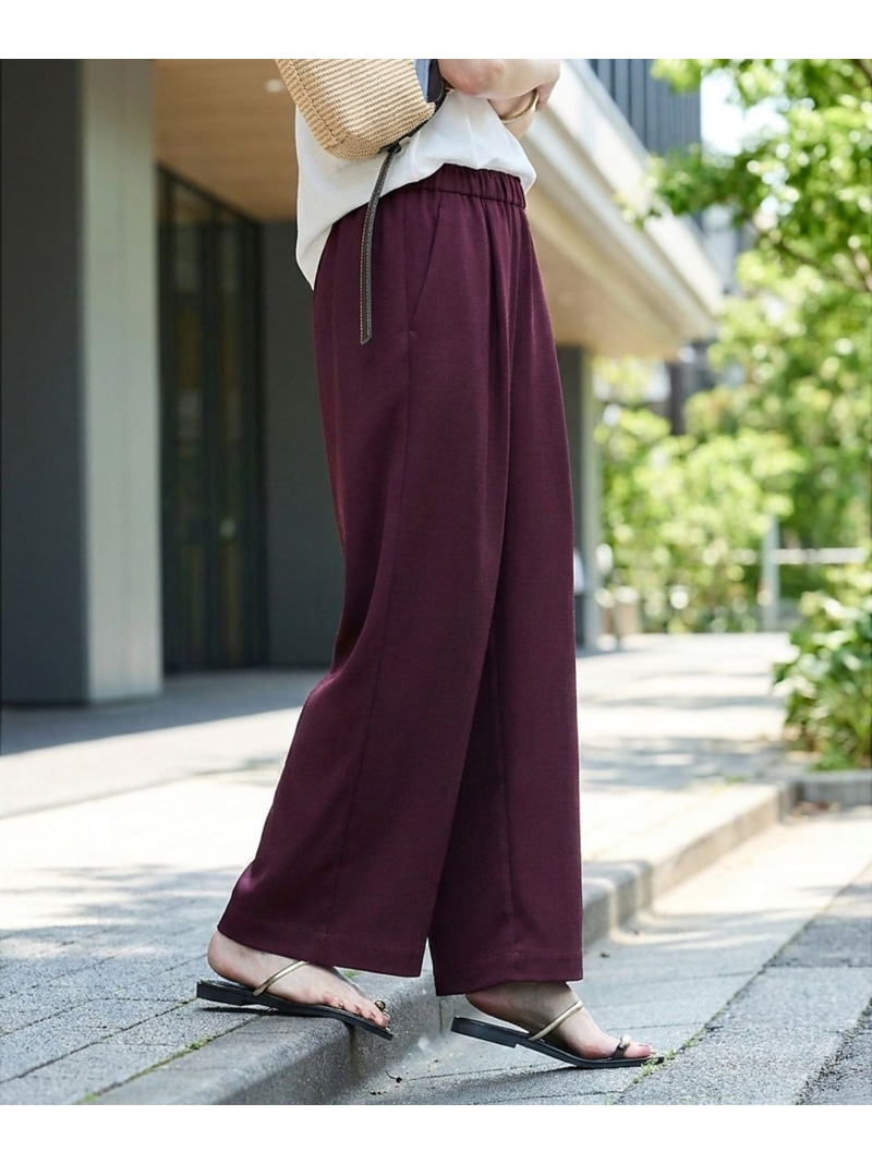 【ベストセラーアイテム!新色追加】リネンライクパンツ/セットアップ対応【予約】 qualite カリテ パンツ その他のパンツ ワインレッド ホワイト【先行予約】*【送料無料】[ Fashion]
