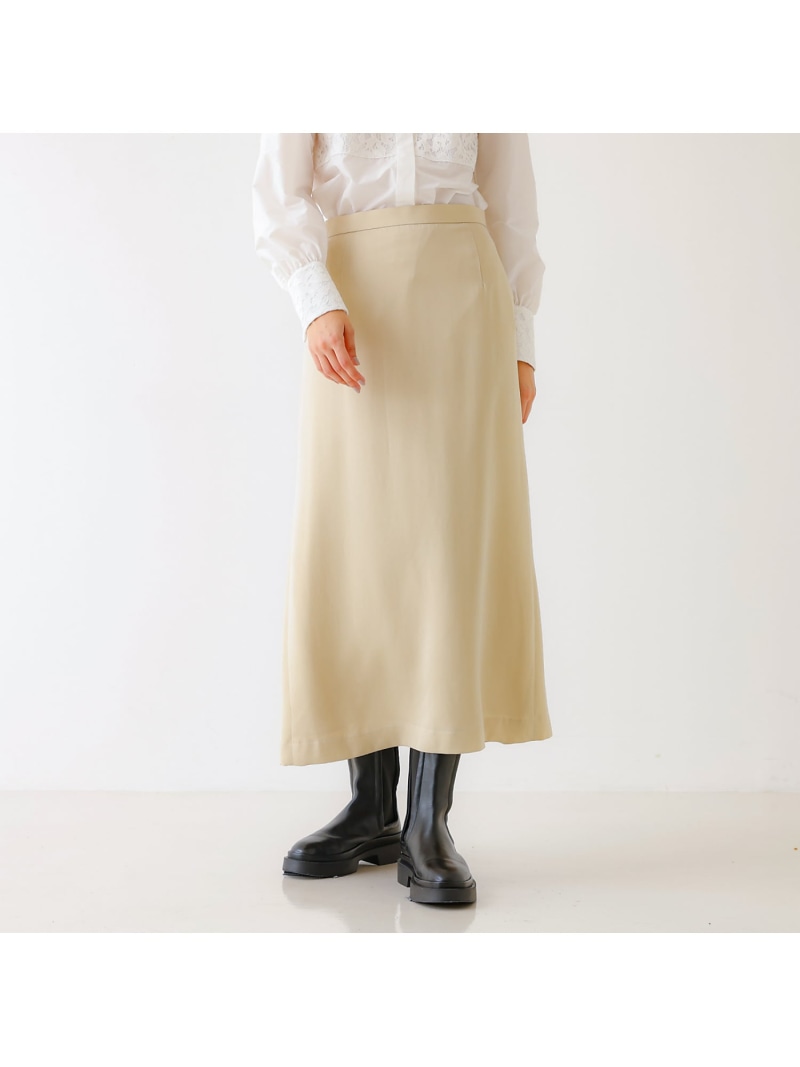 【SALE／55%OFF】キュプラフレアスカート DESIGNWORKS デザインワークス スカート ロング・マキシスカート ベージュ ブラック【RBA_E】【送料無料】[ Fashion]｜ABAHOUSE ONLINE