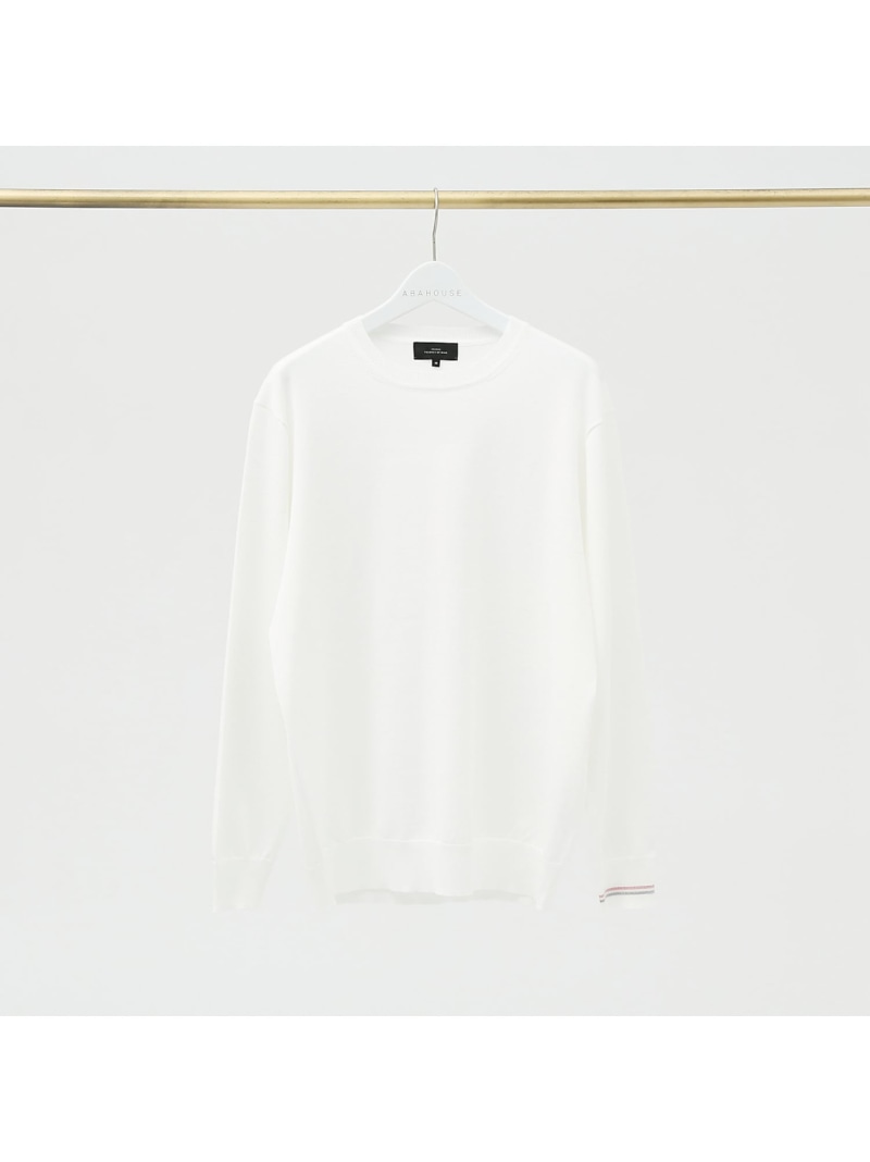 【SALE／30%OFF】【シルクブレンド】袖リブ配色 クルーネック ニット ABAHOUSE LASTWORD アバハウス トップス ニット ブラウン ホワイト ブラック ネイビー【RBA_E】【送料無料】[ Fashion]｜ABAHOUSE ONLINE