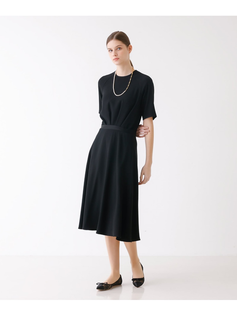 【SALE／55%OFF】トリアセジョーゼットワンピース DESIGNWORKS デザインワークス ワンピース・ドレス シャツワンピース ブラック ネイビー【RBA_E】【送料無料】[ Fashion]｜ABAHOUSE ONLINE