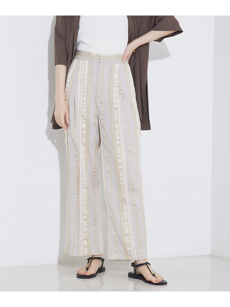 【SALE／30%OFF】【セットアップ対応】キュプラストライプパンツ qualite カリテ パンツ その他のパンツ ベージュ ブラック【RBA_E】【送料無料】[ Fashion]