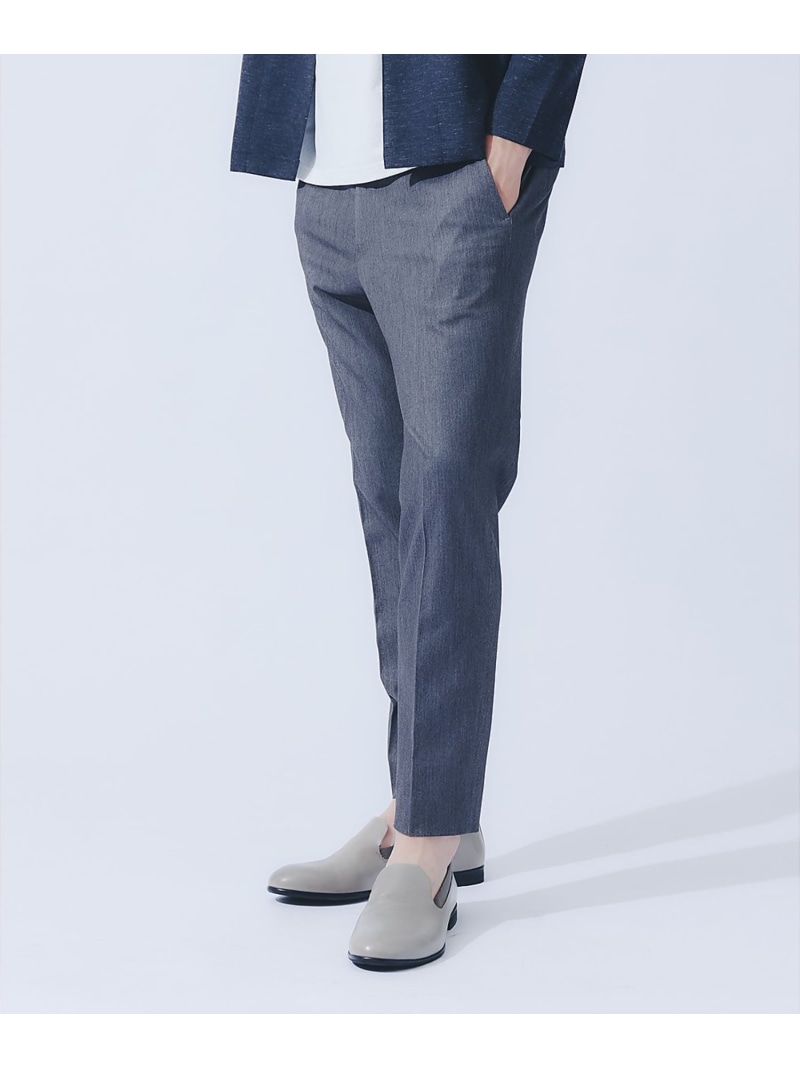 デニムライク スリムテーパード スラックス ABAHOUSE LASTWORD アバハウス パンツ その他のパンツ ホワイト ブラック ネイビー ベージュ グレー【送料無料】[ Fashion]