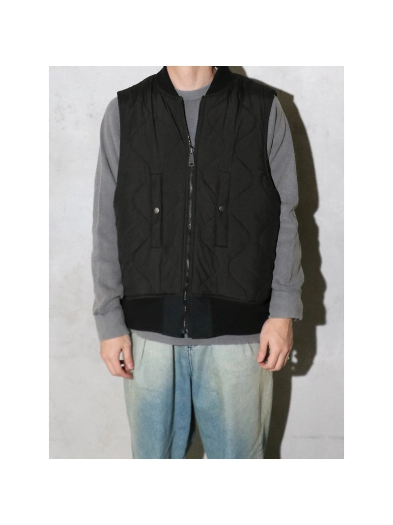 【MADE IN STANDARD】 BLACK MA-1 VEST REVER ABAHOUSE LASTWORD アバハウス トップス その他のトップス ブラック【送料無料】[ Fashion]