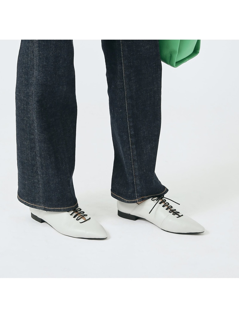 【SALE／50%OFF】ポインテッドトゥレースアップバブーシュ 金 BANNISTER オゥ・バニスター シューズ・靴 余分の物のシューズ・靴 薄墨色 白いこと 黒いこと【RBA_E】【貨物輸送無料】[ Fashion]