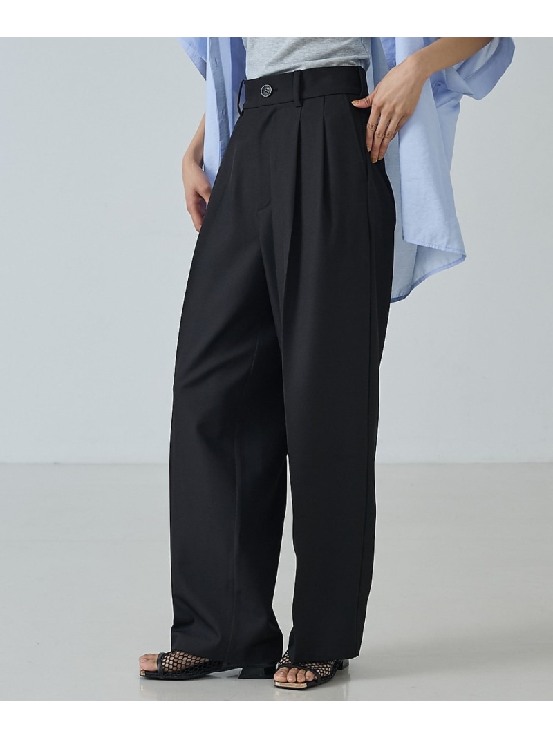 【後ろウエストゴム】タックワイドスラックス m_01/シーズンレス/メンズライク abahouse mavie アバハウス マヴィ パンツ その他のパンツ ブラック グレー ベージュ【送料無料】[ Fashion]