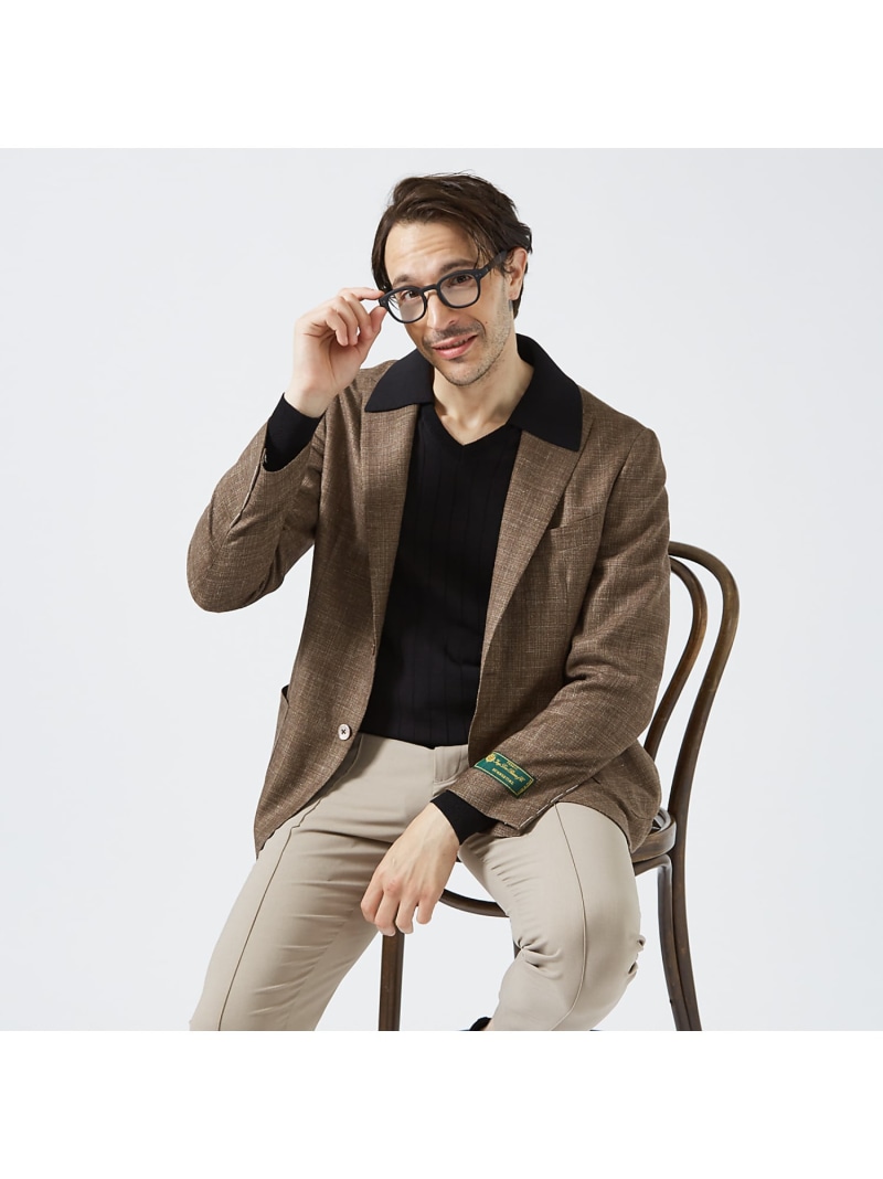 【LoroPiana】毛糸絹地 上衣 DESIGNWORKS 考えるワークス ジャケット・アウター テーラードジャケット・ブレザー 赤銅色 パープル 黒いこと【貨物輸送無料】[ Fashion]