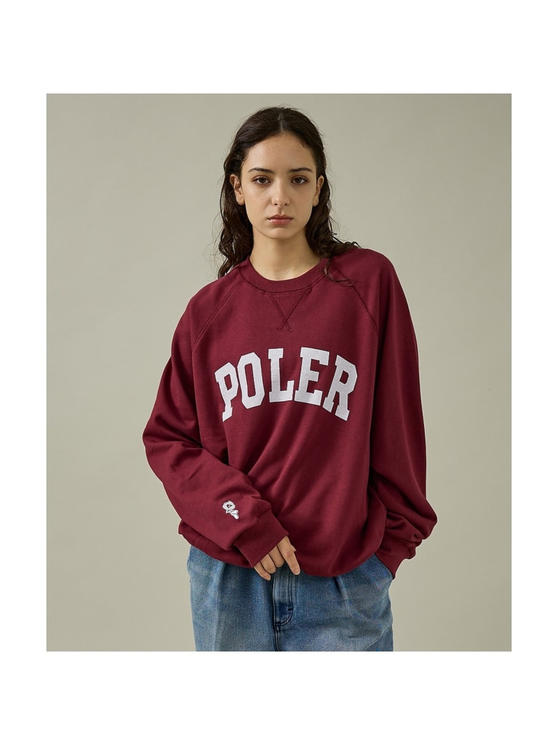【POLER/ポーラー】COLLEGE RAGLAN CREW 流汗/カレ ABAHOUSE LASTWORD アバハウス トップス スウェット・トレーナー 米国海軍 薄墨色【貨物輸送無料】[ Fashion]