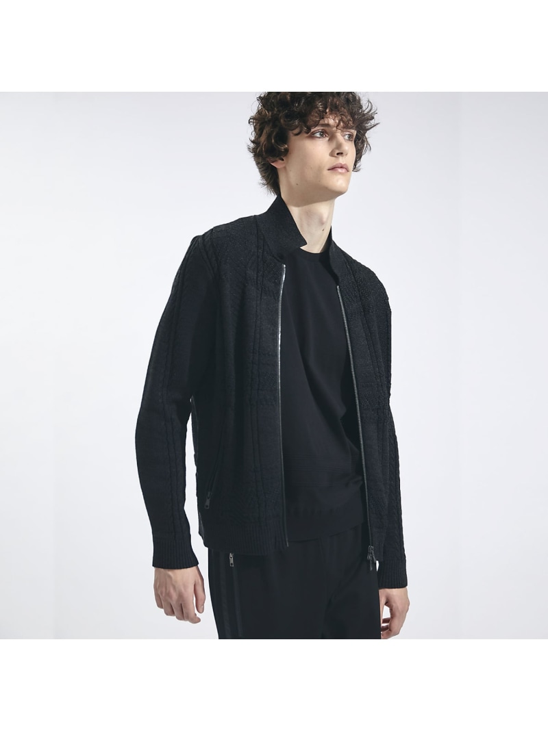 【SALE／20%OFF】コットンペーパーニットブルゾン 5351POUR LES HOMMES ゴーサンゴーイチプールオム ジャケット・アウター 上衣・前掛け 白いこと 黒いこと【RBA_E】【貨物輸送無料】[ Fashion]